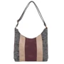 Женская сумка хобо Laskara серая (LK10187-grey-beige-bordo)
