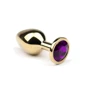 Анальная пробка CRYSTAL Gold Amethyst, L