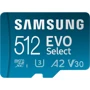 Карта памяти Samsung 512GB microSDXC UHS-I U3 V30 A2 Evo Select + adapter (MB-ME512KA)
