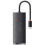 Адаптер Baseus Adapter Lite Series USB-C to 4хUSB3.0+USB-C Black (WKQX030301): Цвет черный