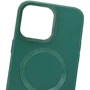 Чехол для iPhone TPU Case Bonbon Leather Metal Style with MagSafe Pine Green for iPhone 15 Pro Max: Цвет зеленый