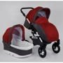 Коляска для детей Victoria Gold Saturn Лён № 0186-L-21 (1) красный с темно-серым (белая рама) фото 7