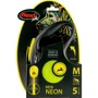 Поводок-рулетка Flexi New Neon M до 20 кг 5 м чорний / жовтий (4000498025222): Тип шнура трос
