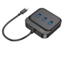 Адаптер Hoco Adapter HB35 USB-C to 3xUSB3.0+RJ45 Black (6931474799005): Колір черный