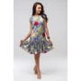 Платье FLFashion Эллочка ППЭ 2332 48 голубое повседневное до середины бедра