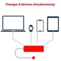 Зарядное устройство Canyon Wall Charger 2xUSB+2xUSB-C H-10 40W Black (CNE-CHA10B): Количество USB-портов 4