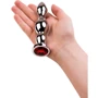 Анальная пробка с кристаллом Toyfa Metal Silver anal plug red gem