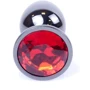 Анальная пробка с кристаллом BOSS of TOYS Boss Series - Jewellery Dark Silver PLUG Red S, BS6400028