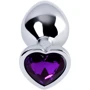Анальная пробка с кристаллом Metal By Toyfa Silver anal plug Аmethyst