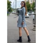 Платье FLFashion Хоо ХПХ 3252 48 серое повседневное до середины бедра: Состав Лен