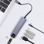 Адаптер COTEetCI Adapter USB-C to USB-C+2xUSB+HDMI+RJ45 Grey (MB1081): Цвет серый