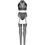 Комплект Leg Avenue Crop top and garter panty Black