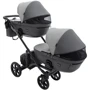 Коляска універсальна для двійні 2 в 1 Bair Kiwi DUO ECO BKD-21/15 сірий/графіт (681043): Ширина шасі 59 см