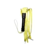Флоггер из искусственной лакированной кожи Flirty ECO Varnish Leather - Black & Yellow, BL-00042