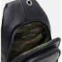 Чоловіча сумка слінг Borsa Leather чорна (k1338-black): Фактура Матовая, Зернистая