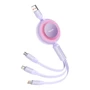 Кабель Baseus USB Cable to Micro USB/Lightning/Type-C Bright Mirror 2 Series Retractable 66W 1.1m Purple (CAMJ010105): Тип USB Cable - Lightning/microUSB/USB-C