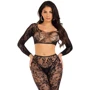 Комплект Leg Avenue Crop top & footless tights Black One Size