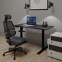 Комплект Mealux PowerDesk Lite Black + Leo Air Plus Grey стол и стул (EVO-201 Lite B/B +Y 546 KBG)
