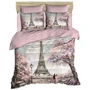 Комплект постільної білизни LightHouse Ranforce+3D Paris Spring рожевий євро (413OZ_2,0)