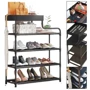 Полиця для взуття Stenson 4 яруси 59x21.5x83 см (R97630 black): Встановлення На пол