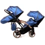 Универсальная коляска для двойни 2 в 1 Junama Fluo line Duo Slim 01, синий (J-Fl-DUOs-01): Ширина шасси 65 см