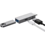 Адаптер WIWU Adapter T02 Pro USB-C to 2xUSB+USB-C Silver: Интерфейс подключения USB-C