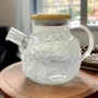 Заварник-графин Stenson Bubbles с пружиной-ситом и бамбуковой крышкой 1 л (R92930): Цвет прозрачный