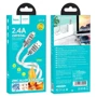 Кабель Hoco USB Cable to Lightning U113 Solid 2.4A 1m Silver фото 3