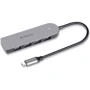 Адаптер REAL-EL Adapter USB-C to 4xUSB CQ-415 Space Grey (EL123110001): Колір сірий