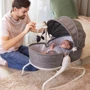 Кресло-кроватка-качалка Tiny Love 3в1 Мамины объятия серое с капюшоном: Конструкция опоры без колесиков