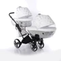 Универсальная коляска для двойни 2 в 1 Junama Glow Duo Slim 03, белый с серебристым (J-G-DUOs-03) фото 7