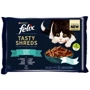 Вологий корм Felix Tasty Shreds набір консервів для кішок з лососем 2 шт з тунцем 2 шт мультипак 4штx80г (7613287650948)