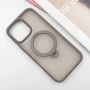 Чехол для iPhone Mobile Case Metal Buttons with MagSafe HQ Ring Grey for iPhone 15 Pro: Цвет серый