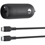 Зарядное устройство Belkin Car Charger USB-C 30W Black with USB-C Cable (CCA004BT1MBK-B6)