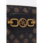Женская сумка через плечо Guess Hensely Logo Top Zip Shldr Bag темно-коричневая (HWPB8378180-MCM): Фактура Матовая, Зернистая