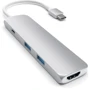 Адаптер Satechi Adapter USB-C to HDMI+USB-C+2xUSB3.0 Silver (ST-CMAS): Колір сріблястий