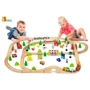 Дерев'яна залізниця Viga Toys 90 ел. (50998): Матеріал дерево