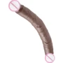 Двойной фаллоимитатор King Cock 12" Slim Double Dildo, 30x3.3 см, коричневый