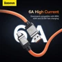 Кабель Baseus USB Cable to USB-C CoolPlay Series Fast Charging 100W 2m Orange (CAKW000707) фото 7