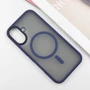 Чехол для iPhone Mobile Case TPU+PC Metal Buttons with MagSafe Blue for iPhone 16: Цвет синий
