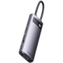 Адаптер Baseus Adapter Metal Gleam Series USB-C to HDMI+3xUSB3.0+PD+VGA+RJ45 Gray (WKWG040013): Колір серый