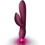 Вибратор-кролик Rocks-Off Every Girl Burgundy, два мотора, разноцветная LED-подсветка, мощный