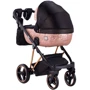 Универсальная коляска 2 в 1 Adamex Mimi Polar (Pink Gold) Y837 черный (люрекс) - медный (принт) кожа (выдавленная точка): Количество блоков 1