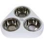 Миски Lucky Pet металлические на деревянной подставке линейка Эстет 3x0.24л/11.5см белый (553379)