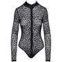 Боди Noir Handmade F287 Leopard flock bodysuit with long sleeves Black, XXL