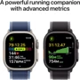 Apple Watch Ultra 3 GPS + Cellular 49mm Natural Titanium Case with Blue/Bright Blue Trail Loop - S/M (MEWR4)