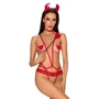 Откровенный костюм дьяволицы Obsessive Evilia red S/M