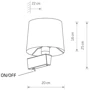 Бра Nowodvorski 8201 Chillin Е27 1x40W IP20 Wh: Призначення Для спальни, Для гостиной
