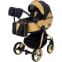 Универсальная коляска 2 в 1 Adamex Sierra Polar (Gold) SR403 черный - золотой кожа (перфорация): Возможность установки люльки есть