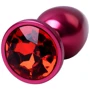 Анальная пробка с кристаллом Metal By Toyfa Burgundy Anal Plug Ruby